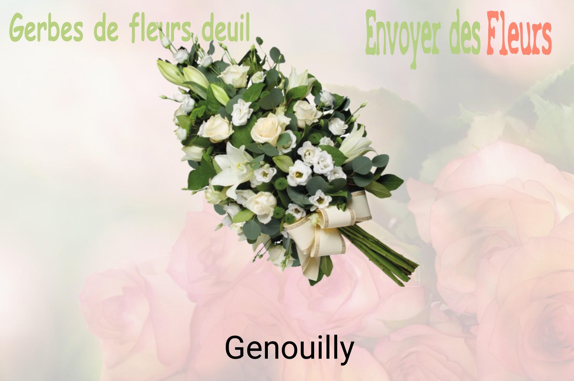 Gerbe de fleurs de deuil livrée à Genouilly